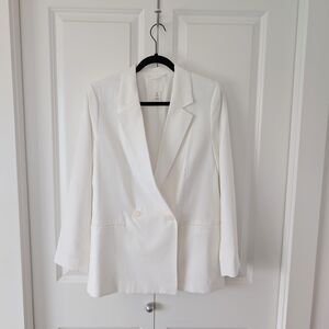 White Double-Breasted Blazer